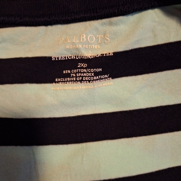 Talbots striped blouse size 2Xp - Picture 4 of 5